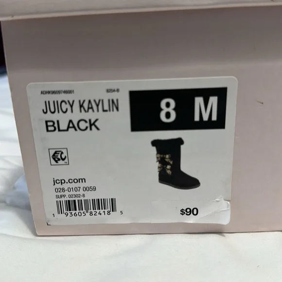 Juicy Couture women’s black boots size 8 - Picture 3 of 8